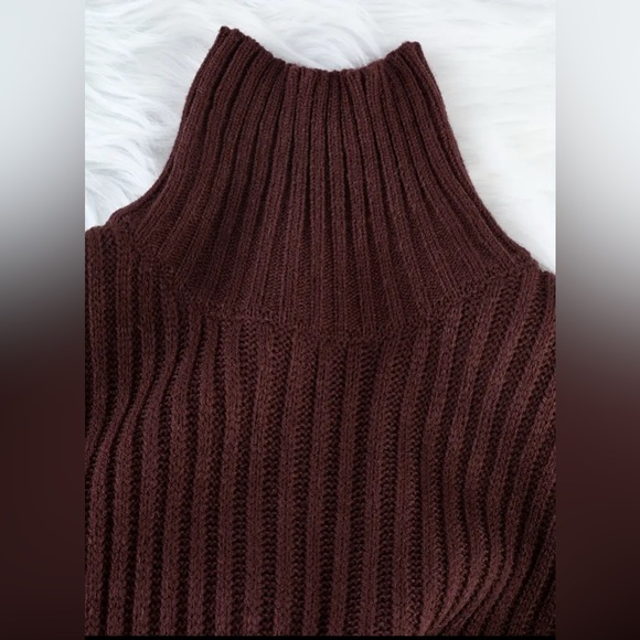 Striped Multicolor Sweater Knit Dress High Neck New Boutique - Picture 4 of 6